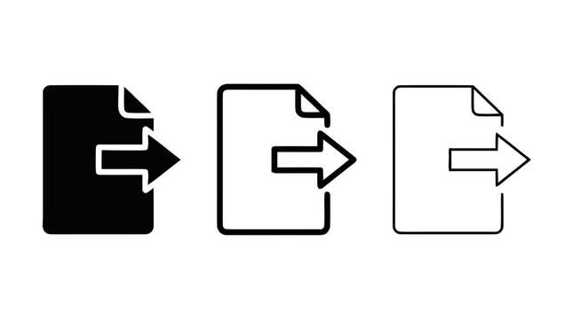 Vector illustration of export file icon vector set on a transparent background