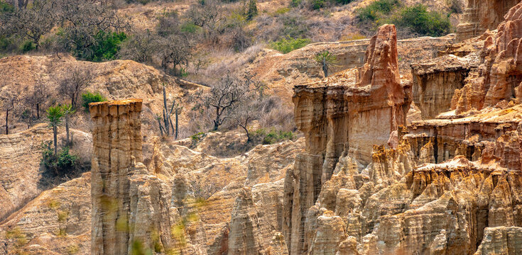Magnificent rock formations at Miradouro da Lua (Viewpoint of the Moon), south of Luanda, Angola