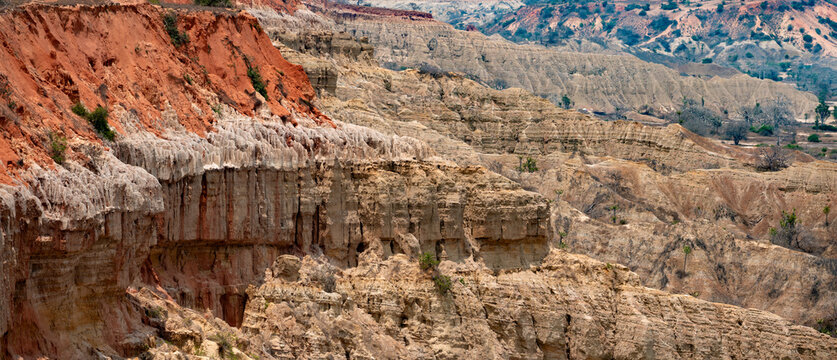 Deeps canyons and ridges at Miradouro da Lua (Viewpoint of the Moon), south of Luanda, Angola