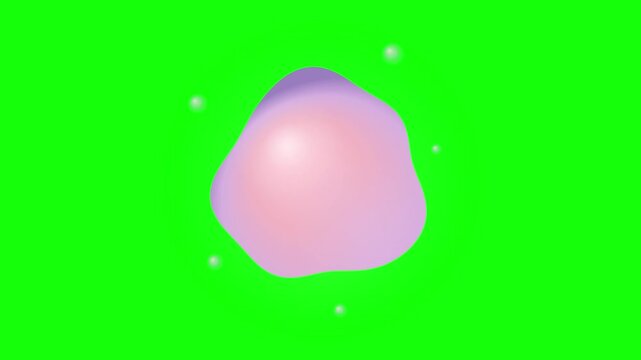 Soft liquid clay blob morphing and flowing on a solid green screen