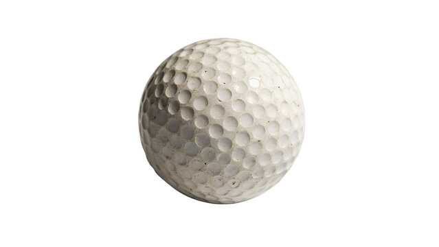 Classic white dimpled dimple golf ball sports recreation gaming equipment isolated on transparent background