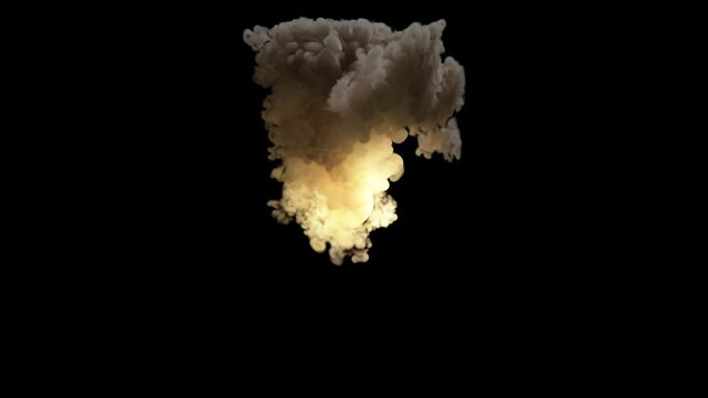Massive smoke explosion creating a billowing cloud