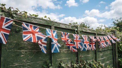 Fototapeta premium A poignant display of union jack flags honors the brave men and women who have served and sacrificed for the united kingdom
