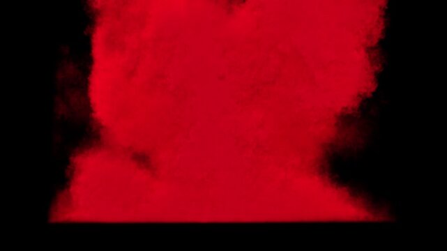 Massive red smoke cloud explosion disappearing