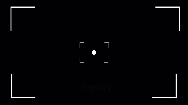Replay text button animation for video camera and camcorder recordings, animated rewind or repeat icon, VHS Replay Overlay, Video camera replay screen animation overlay with alpha channel in 4k