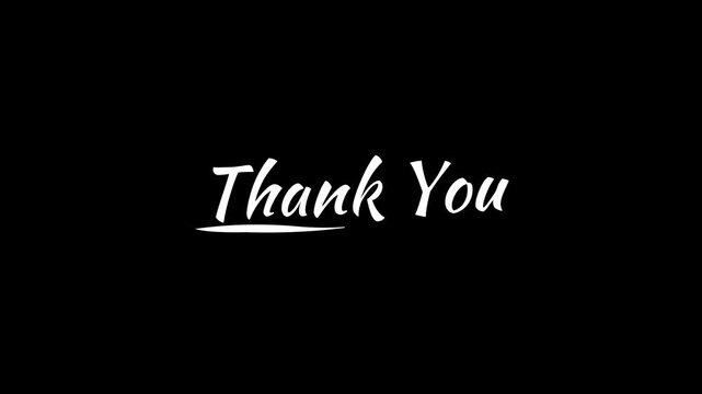 Minimalist Thank You Typography Animation on Black Background