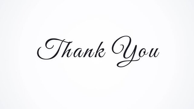 Thank You Cursive Text Motion Graphics Background