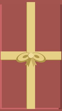 Christmas Gift Ribbon Tying a Bow Vertical Looping Animation