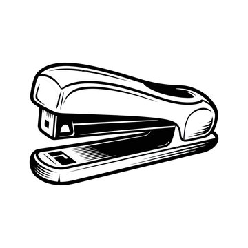 stapler and staples, A classic office stapler viewed from a three