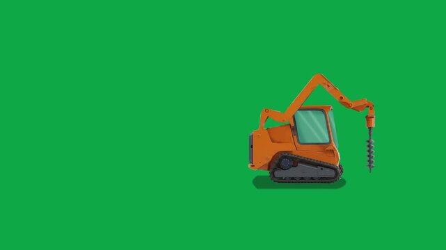 Bulldozer Excavator Loader Isolated on White Background, Heavy Construction Machinery Vehicle for Building, Industrial, Transport and Earthmoving Work
