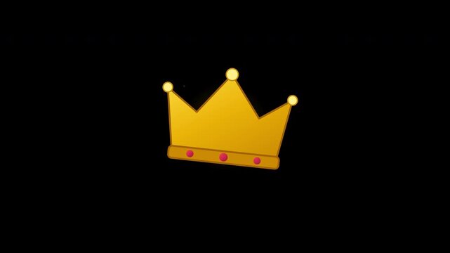 Golden crowns with sparkles over a solid black background