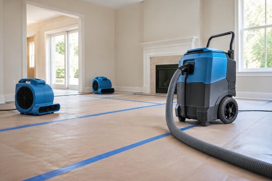 extraction wand removes water from a hardwood floor