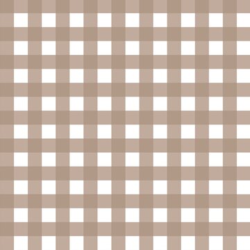 Classic Taupe Brown & Crisp White Gingham &mdash; Timeless Neutral Plaid Seamless Pattern. Perfect for kitchen textiles, classic apparel, picnic designs, nursery, wedding, stationery. 