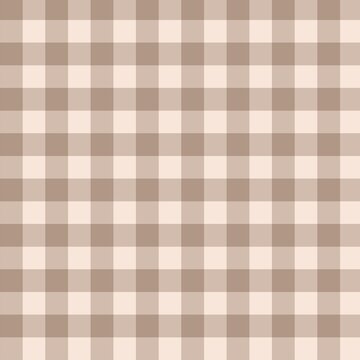 Warm Milk Chocolate & Soft Cream Gingham &mdash; Timeless Neutral Plaid Seamless Pattern perfect for home decor, vintage styling, kitchen textiles, nursery, apparel, wedding accents. 