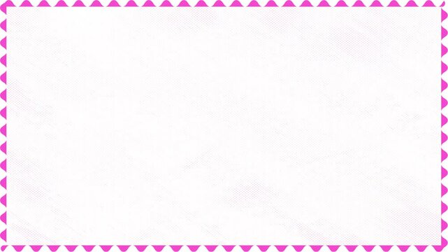 Animated Pink Wavy Border Frame &ndash; Stamp Edge on White Grunge Background