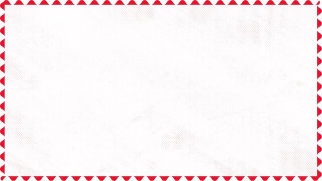 Animated Red Wavy Border Frame &ndash; Stamp Edge on White Grunge Background