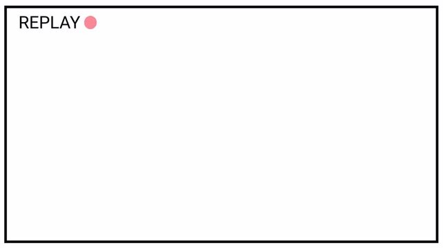 Replay text button animation for video camera and camcorder recordings, animated rewind or repeat icon, VHS Replay Overlay, Video camera replay screen animation overlay with alpha channel in 4k