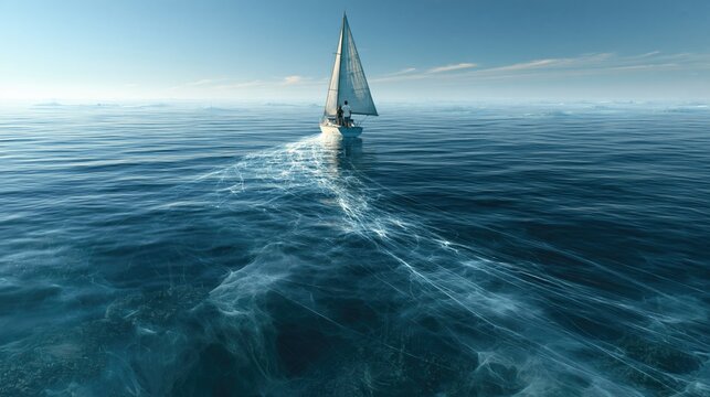 Growth and Innovation as a Sailboat Navigates Ethereal Waters on an Expanding Horizon Journey