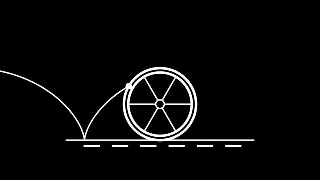 Bicycle Wheel Rolling Physics Illustration