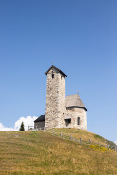 Church of Saint Vigil (Sankt-Vigilius-Kirche) located on the Vigiljoch (Monte San Vigilio), South Tyrol, Italy