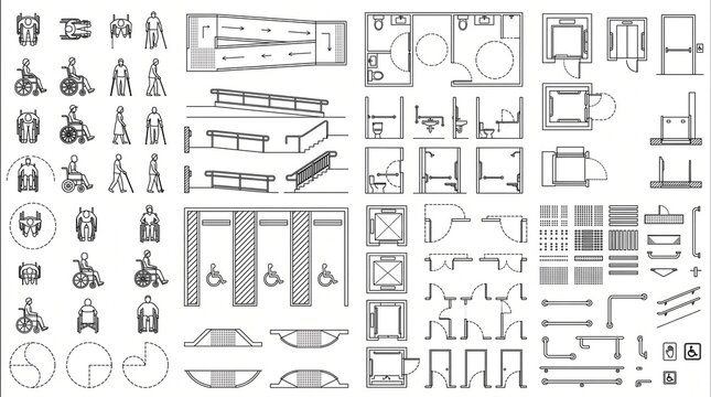 Accessibility and Universal Design Architectural CAD Blocks Collection