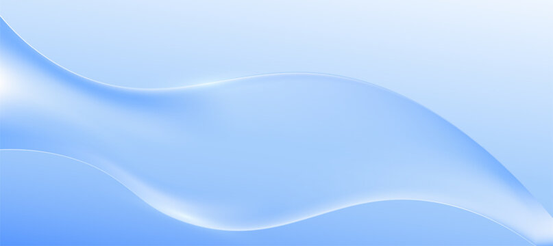 Abstract blue fluid wave On White Background