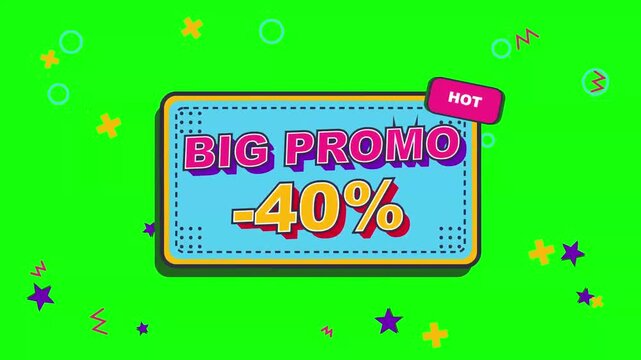 Dynamic Colorful Graphic Banner Featuring Forty Percent Discount Offer for Retail Sales and Marketing Promotions
