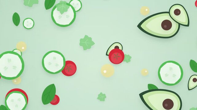 Healthy Organic Vegetables Animated Pattern Background