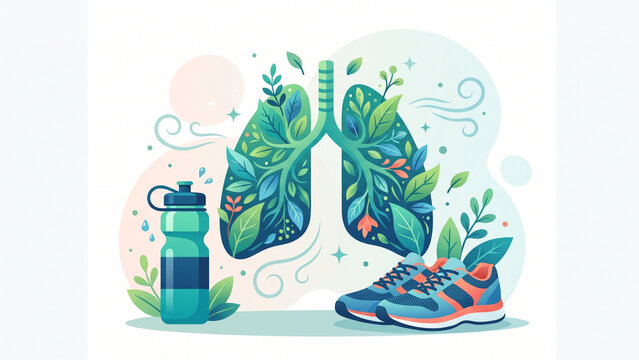 World pneumonia day illustration for lung health and fitness