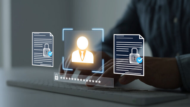  Human resources document management concept employee privacy, personal data protection, secure storage, digital files and corporate information security.