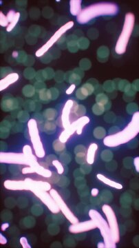 Illustration of virus cells or bacteria molecule under microscope