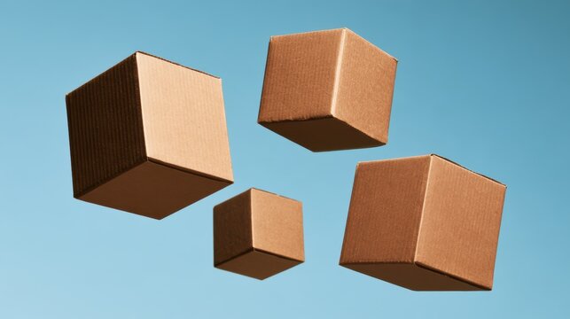 Stack of cardboard shipping boxes various sizes,Christmas gifts on snow,xmas,santa,merry christmas,unboxing,shopping online,Present,birthday,valentine day,delivery holiday concept.,copy space.
