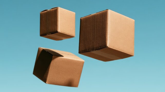 Stack of cardboard shipping boxes various sizes,Christmas gifts on snow,xmas,santa,merry christmas,unboxing,shopping online,Present,birthday,valentine day,delivery holiday concept.,copy space.