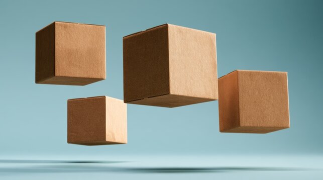 Stack of cardboard shipping boxes various sizes,Christmas gifts on snow,xmas,santa,merry christmas,unboxing,shopping online,Present,birthday,valentine day,delivery holiday concept.,copy space.
