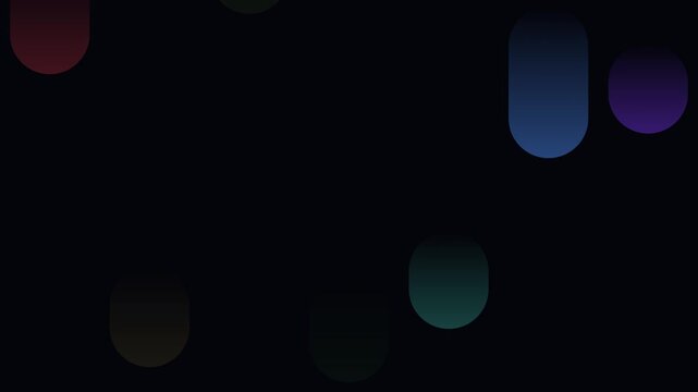 Various colorful soft gradient oval shapes float against a dark solid background.