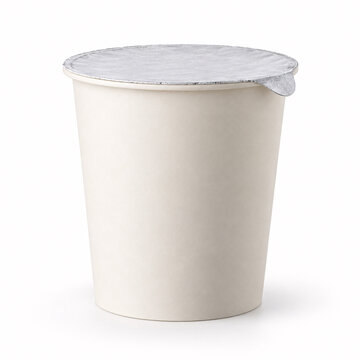 sterile white paper cup with sealed lid isolated