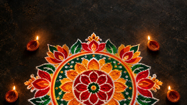 diwali rangoli on the floor, beautiful rangoli, beutiful circular art, beautiful circle art,, diwali celebration