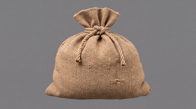 Balloon fiesta burlap sack for sandbag ballast on gray background