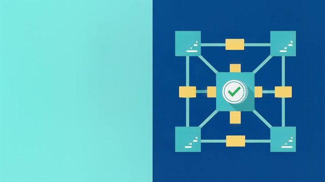 Blockchain Cryptocurrency Network Connectivity Flat Design Animation Sequence
