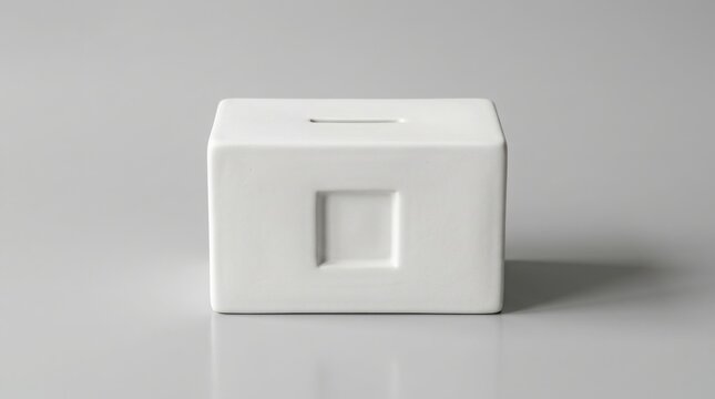 White piggy bank for saving money , Election Law Justice And Democracy Concept.