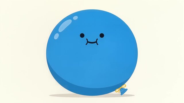 Blue Character Blob Inflation Animation Sequence