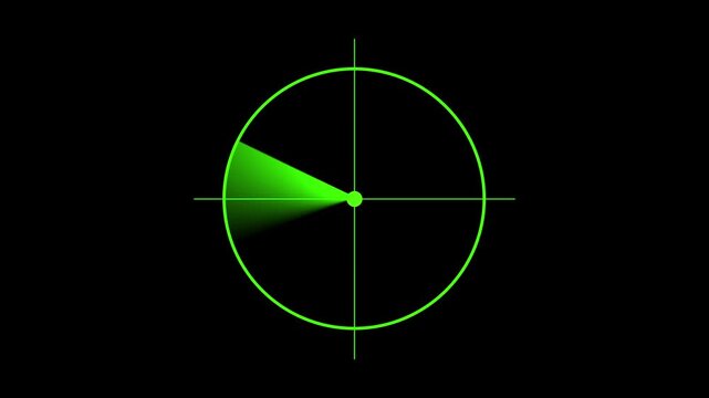 Radar scope animation sweeps precision detection cross hairs on dark. Sonar target tracking telemetry coordinates guide radar scope animation. Surveillance uses the scope.