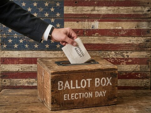 voting in america on election day , Election Law Justice And Democracy Concept.