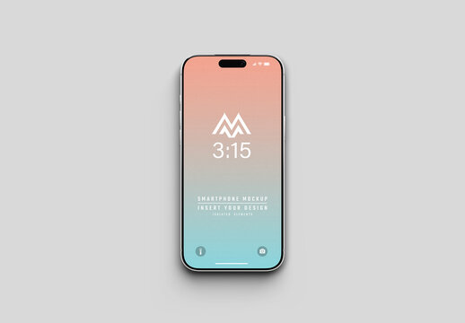 Editable Clay Smartphone Isolated on White Mockup
