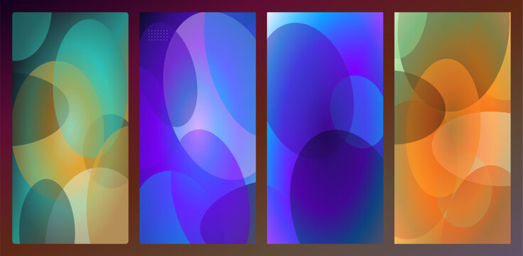 Overlapping organic shapes create a vibrant vector illustration with gradients and blended colors abstract gradient color colorful