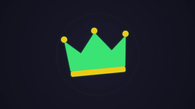 Three Crown Icons Glowing Neon