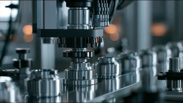 Close-up of a precision microscope with metal components, laboratory photography on a dark background, symbolizing quality control