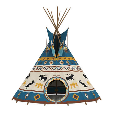 Traditional Native American teepee clipart illustration