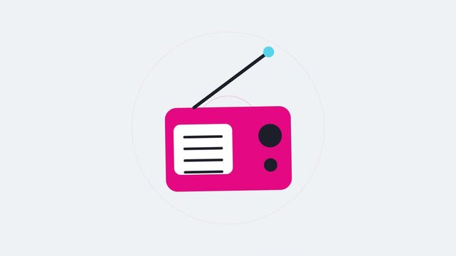 Three pink retro radio icons