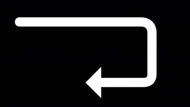 White minimalist directional arrows and return pointers on alpha